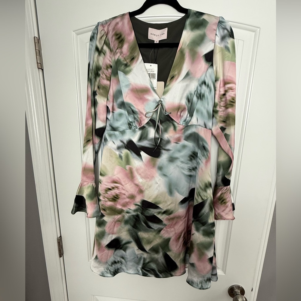 Adelyn Rae Pastel Floral V-Neck Dress